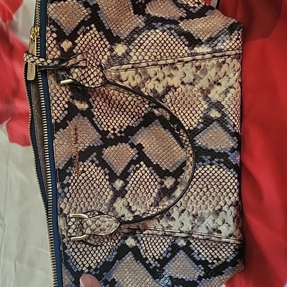 NWT Michael KORS purse, snake skin embossed